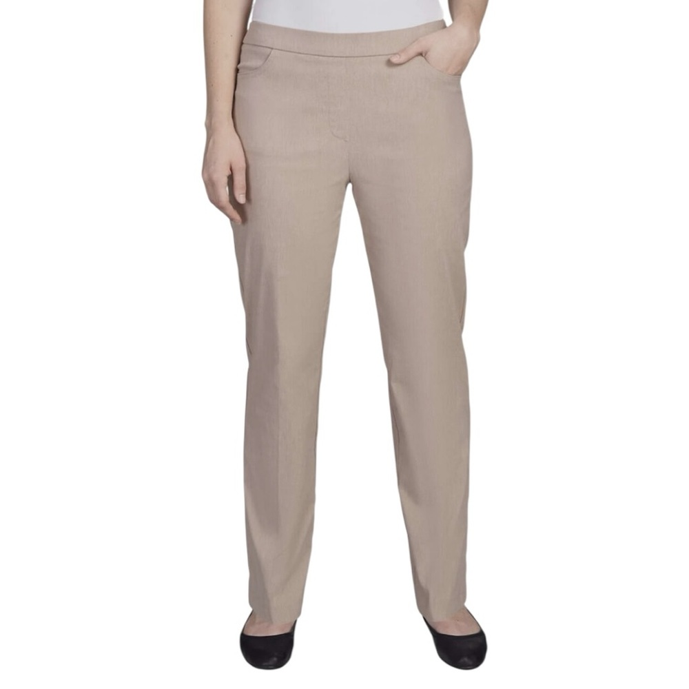 NEW Alfred Dunner Tummy Control Pants Classics Allure Pants Khaki 10P